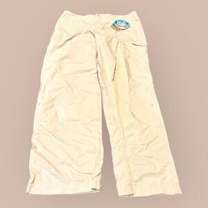 Columbia Omni Shade Fishing Pants Womens 12 Beige PFG Performance Straight Leg